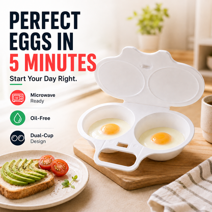 Pellucem Microwave Egg Poacher with Lid & Handle