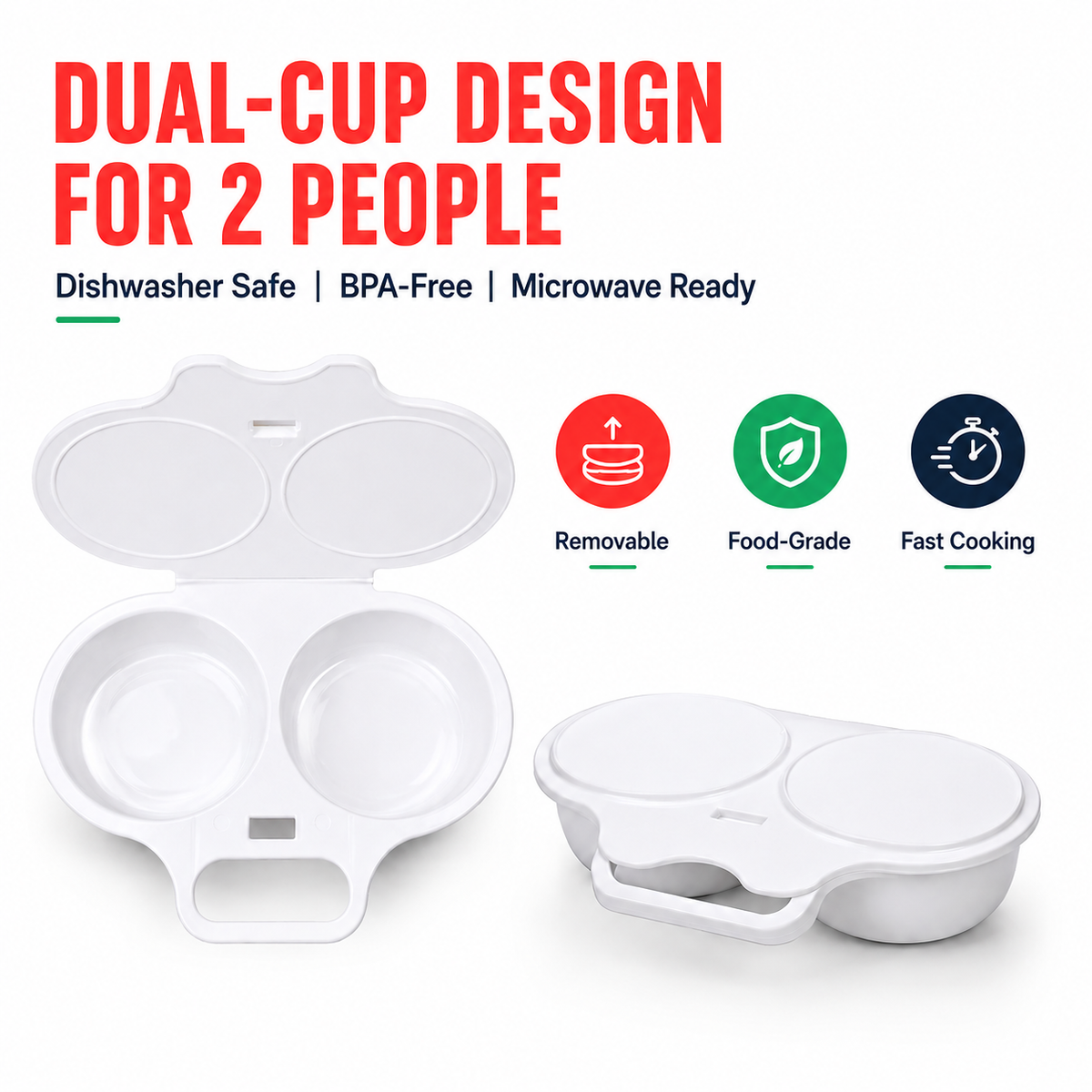 Pellucem Microwave Egg Poacher with Lid & Handle