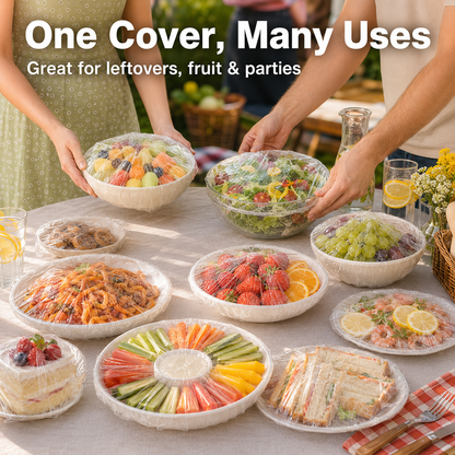 Pellucem 100PCS Disposable Stretch Food Covers for Bowls & Plates