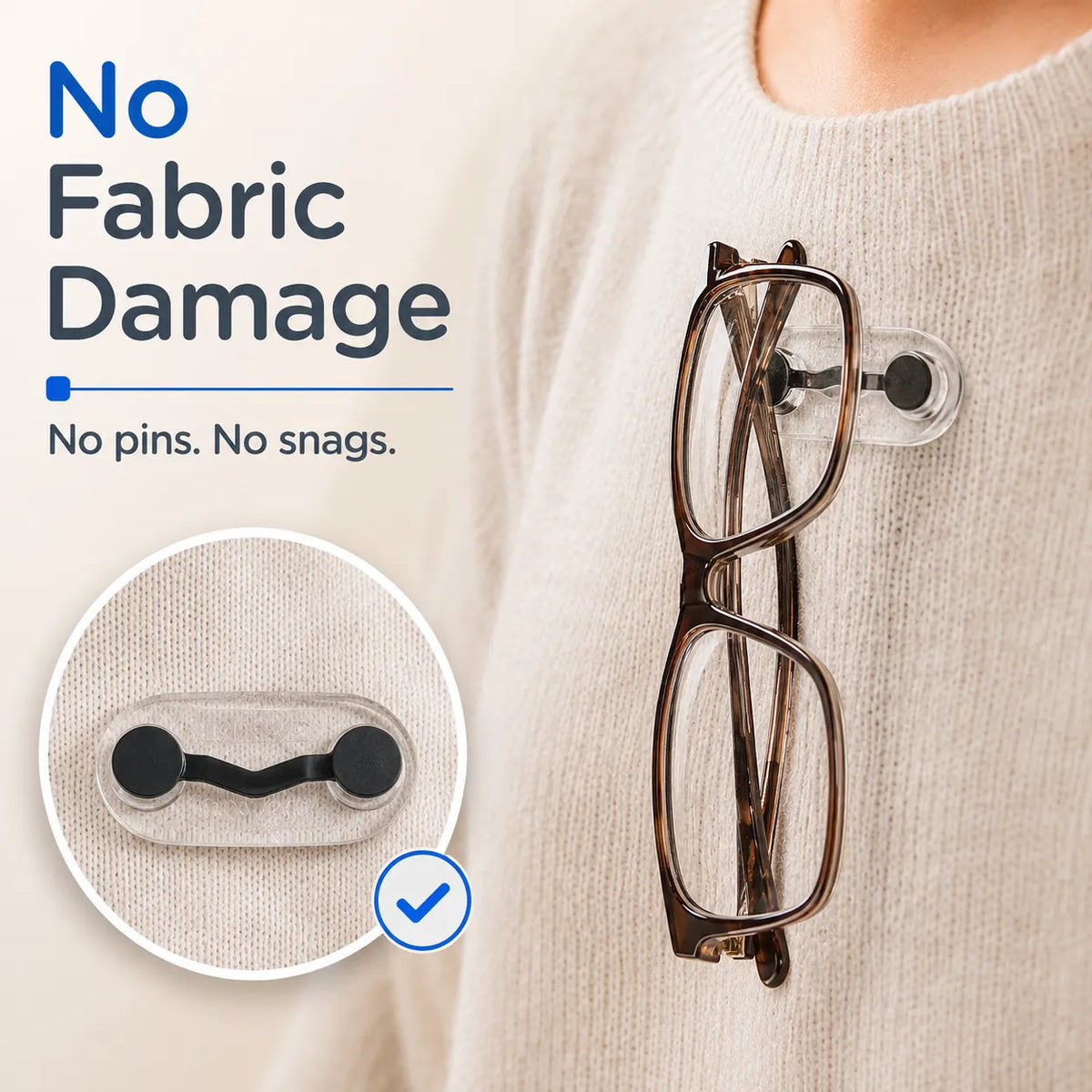🎁50K+ SOLD! Almost Gone🎉🧲No Damage Clothing Magnetic Glasses Holder
