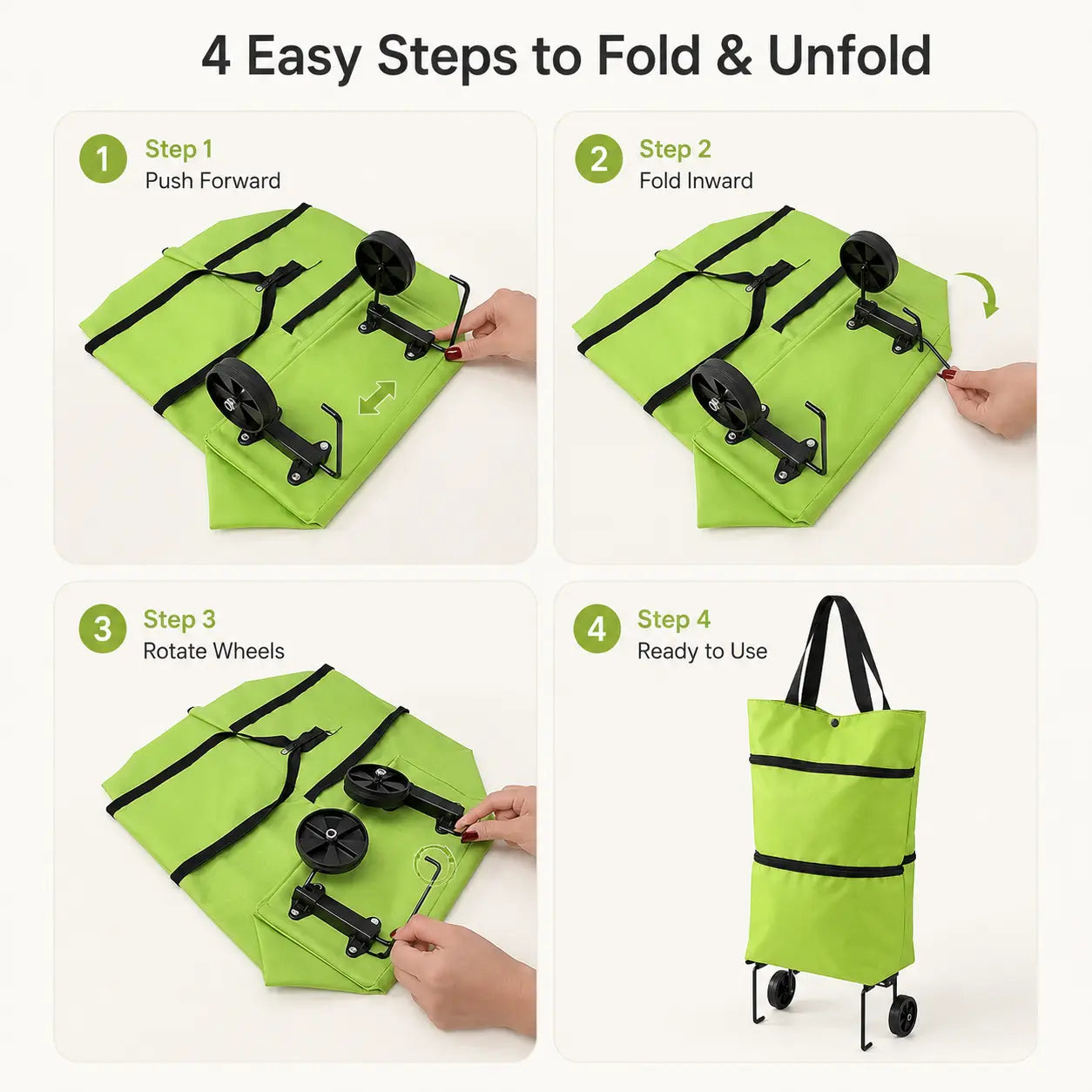 Pellucem 2-in-1 Foldable Shopping Trolley Bag with Wheels