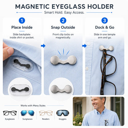 🎁50K+ SOLD! Almost Gone🎉🧲No Damage Clothing Magnetic Glasses Holder